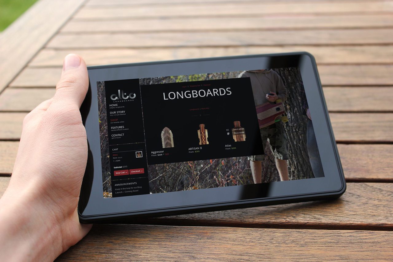 Alto Longboards Calgary Website Design