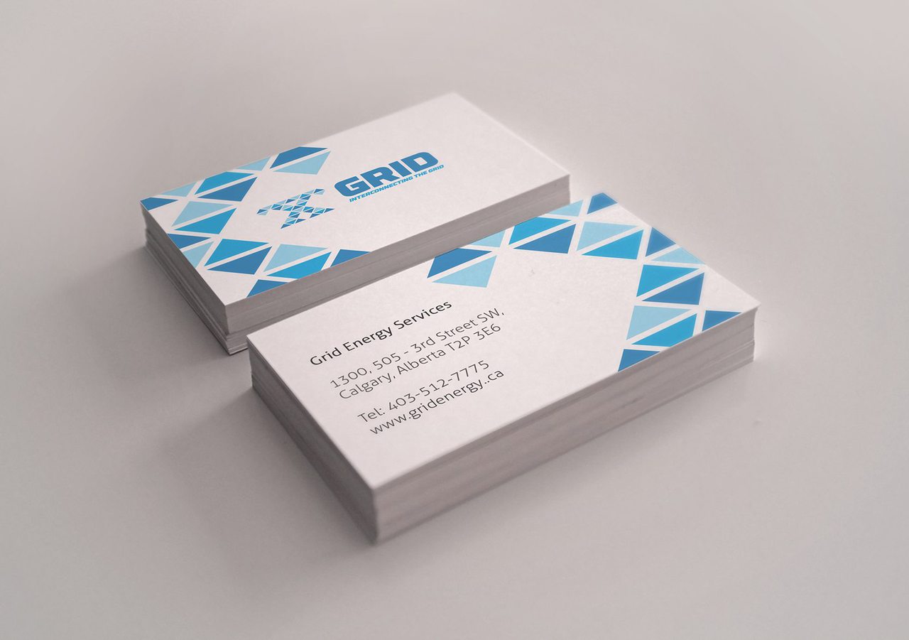 Grid Energy Business Card Design Calgary