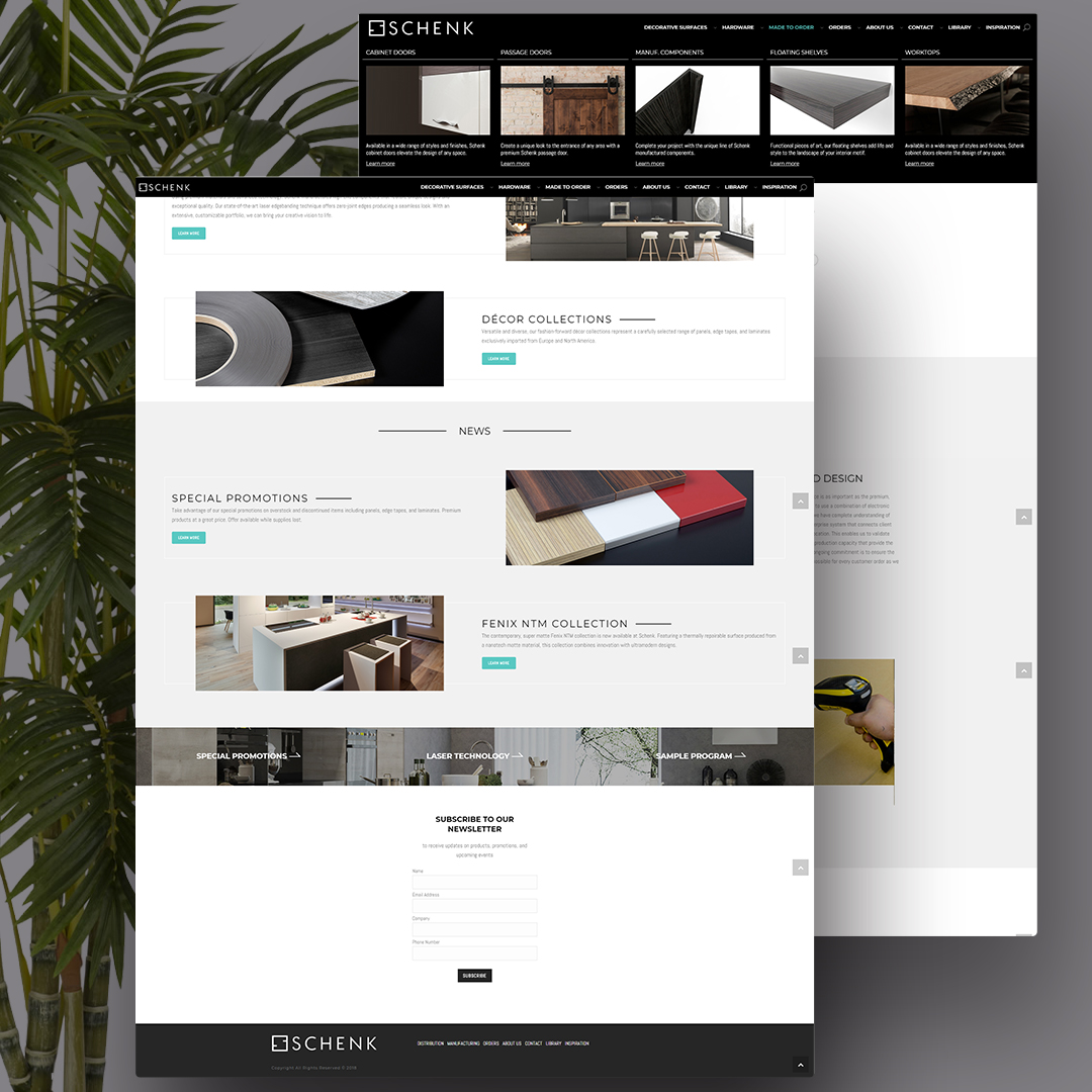 Schenk Made To Order Website Mockup