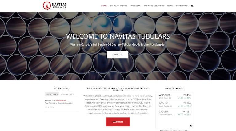 talonX Creative Agency - Navitas Tubulars Calgary Web Design Agency