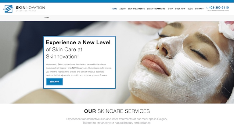 talonX Creative Agency - Skinnovation Laser Aesthetics Calgary Web Design Agency